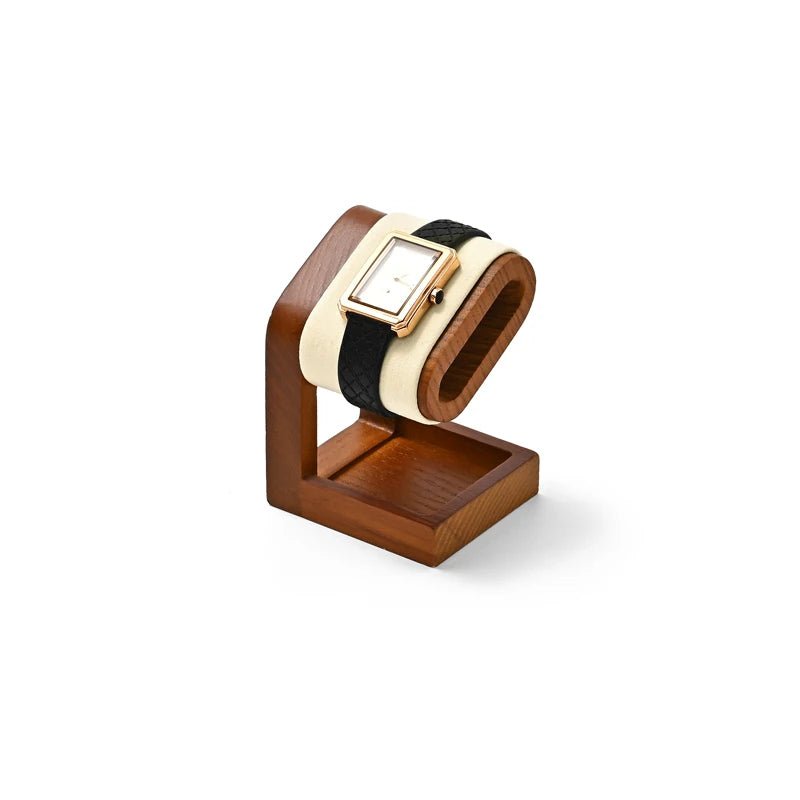 WATCHMATIC Wooden Watch Stand 14:29Beige Velvet - WatchMatic