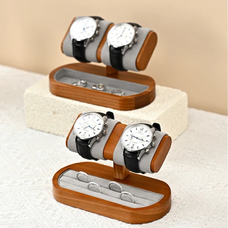WATCHMATIC Wooden Watch Stand 14:29Double Square A - WatchMatic