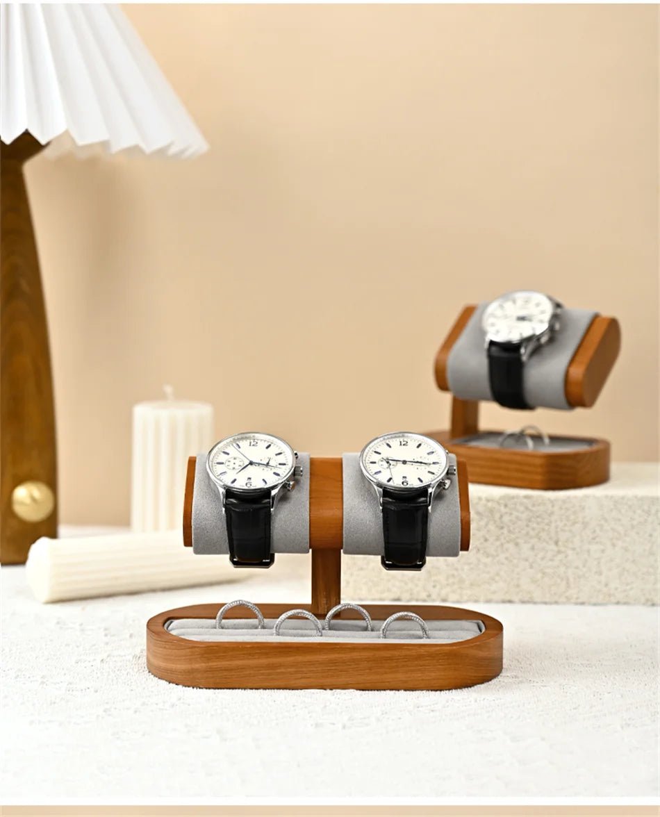 WATCHMATIC Wooden Watch Stand 14:29Double Square A - WatchMatic