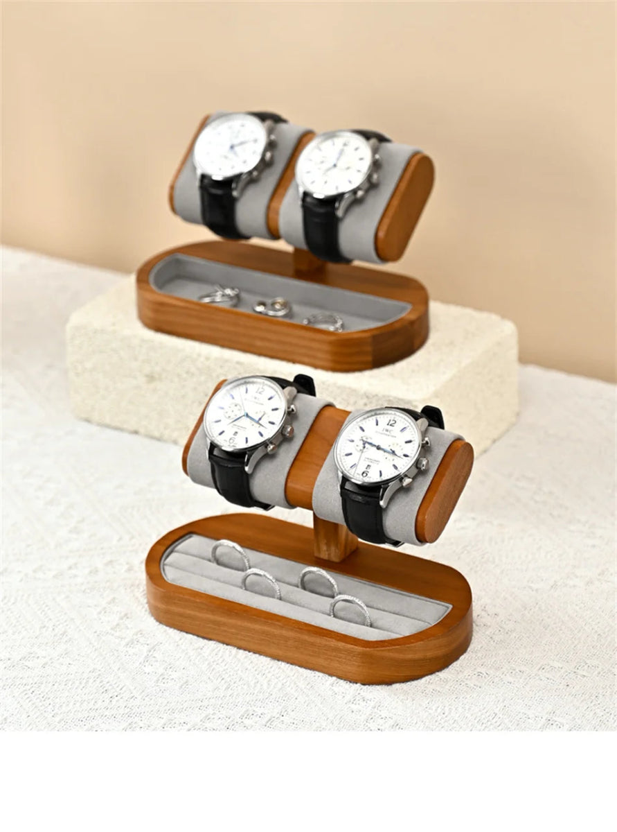 WATCHMATIC Wooden Watch Stand 14:29Double Square A - WatchMatic