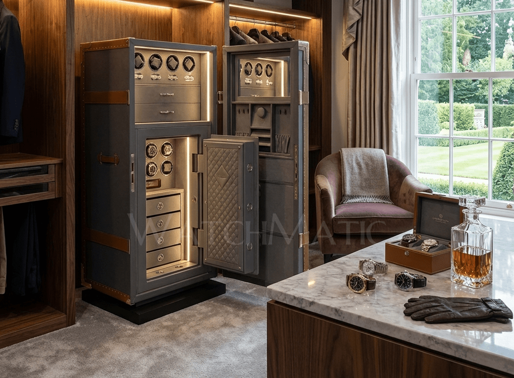 Floor-Standing Watch Safe Cabinets for Home Offices - WatchMatic