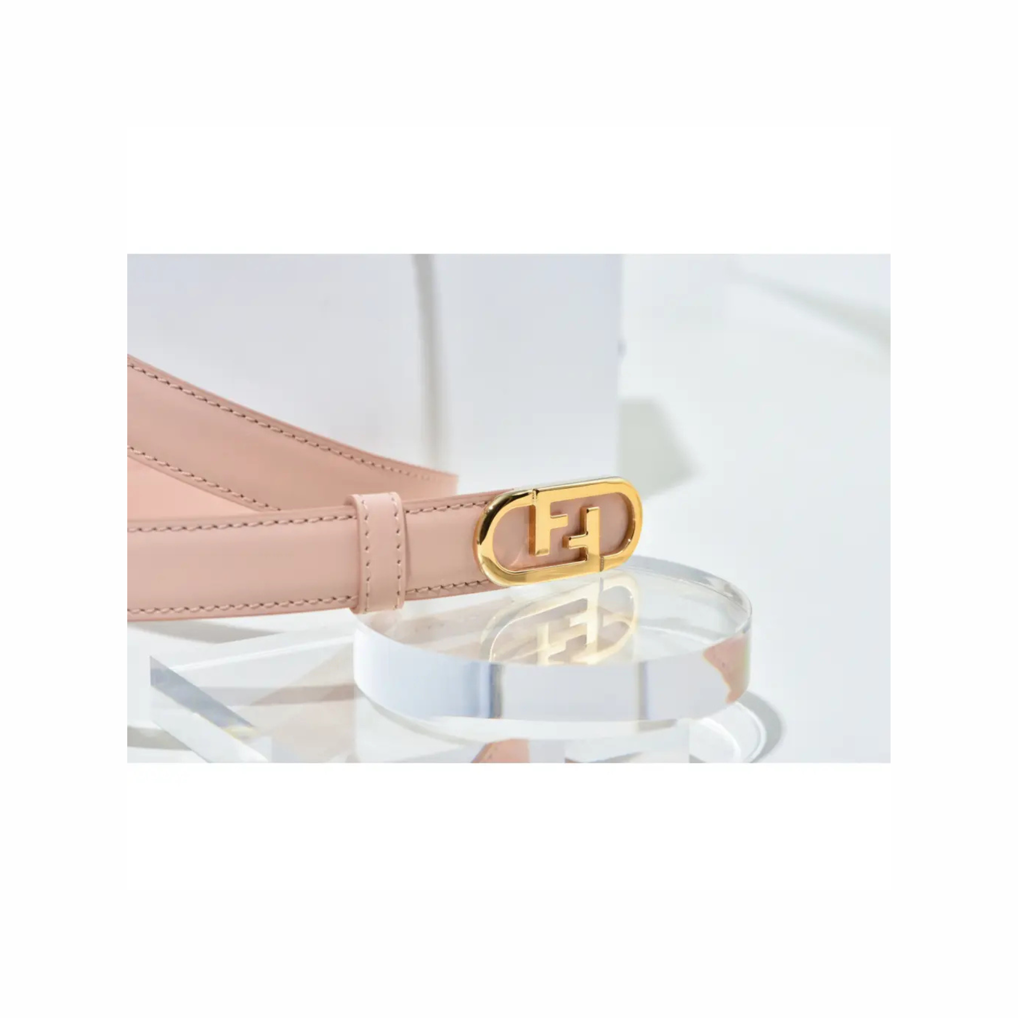 Pink Leather Women's Belt