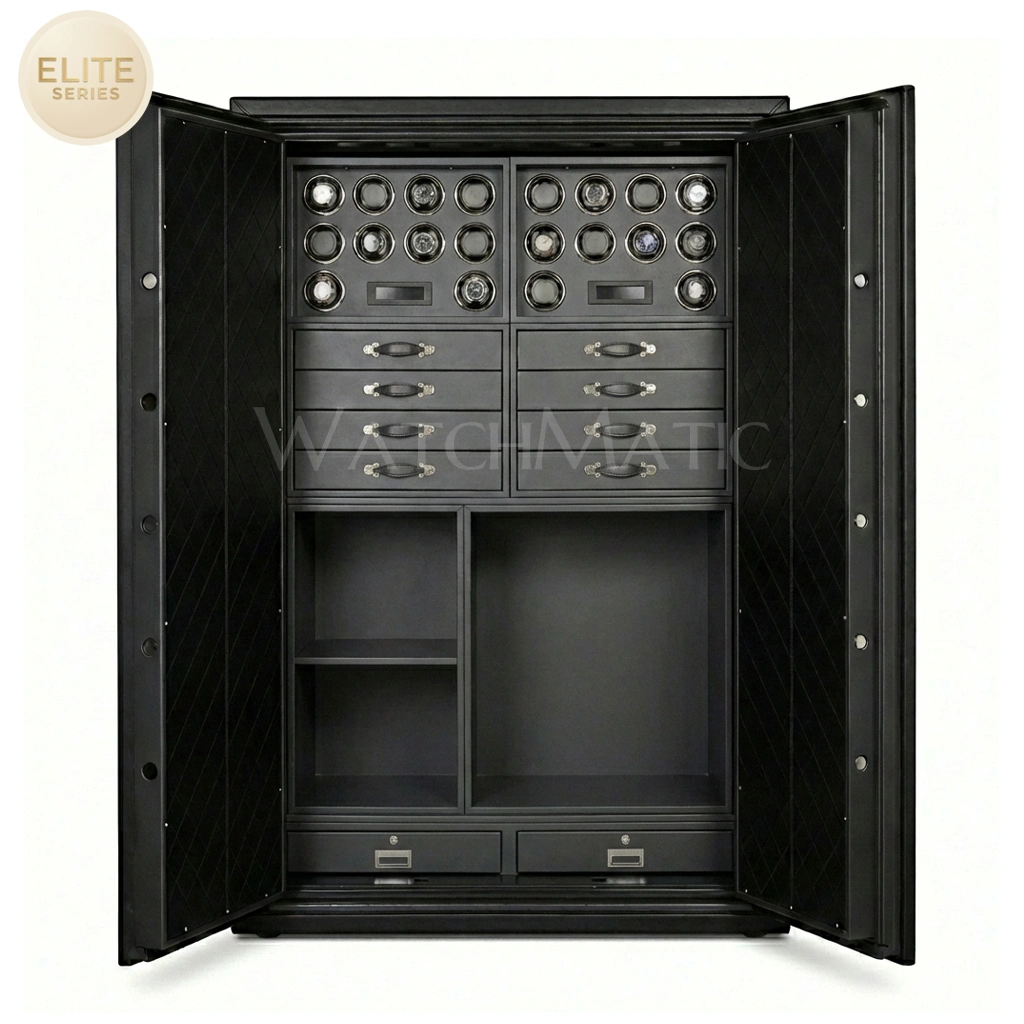 Sovereign™ Leather Vault – Dual Door Watch Safe Cabinet