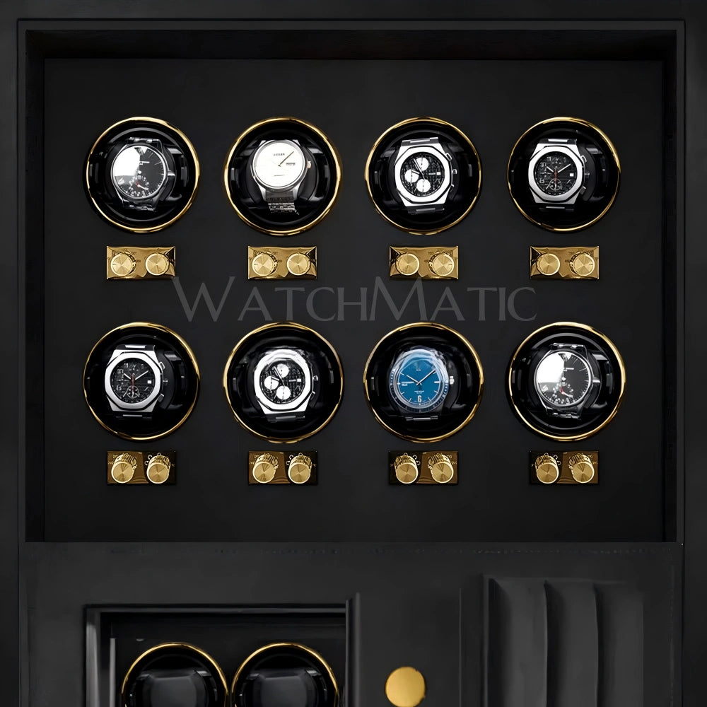 Caja fuerte de cuero Sovereign™: caja fuerte para relojes con dos puertas