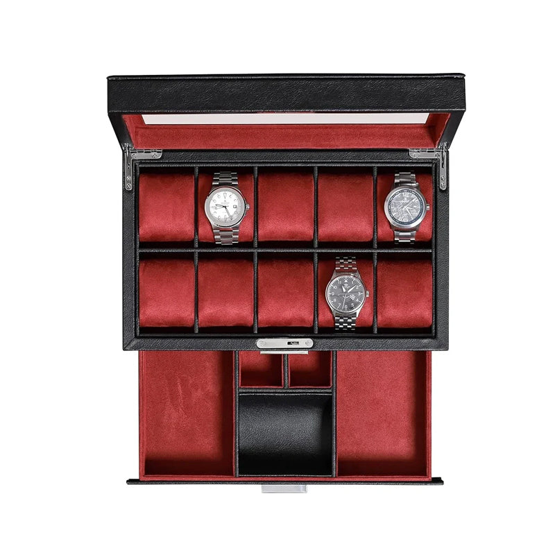 Arto Luxury Leather 10-Watch Box