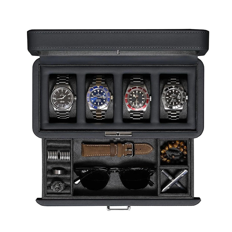 Loop Luxury Leather 4-Watch Box