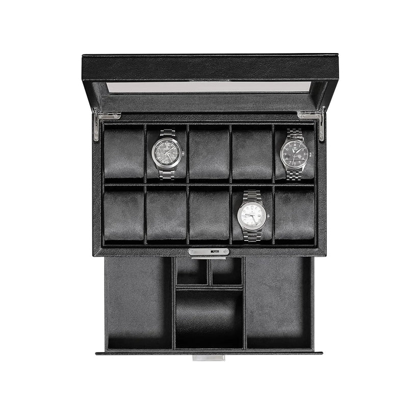Arto Luxury Leather 10-Watch Box