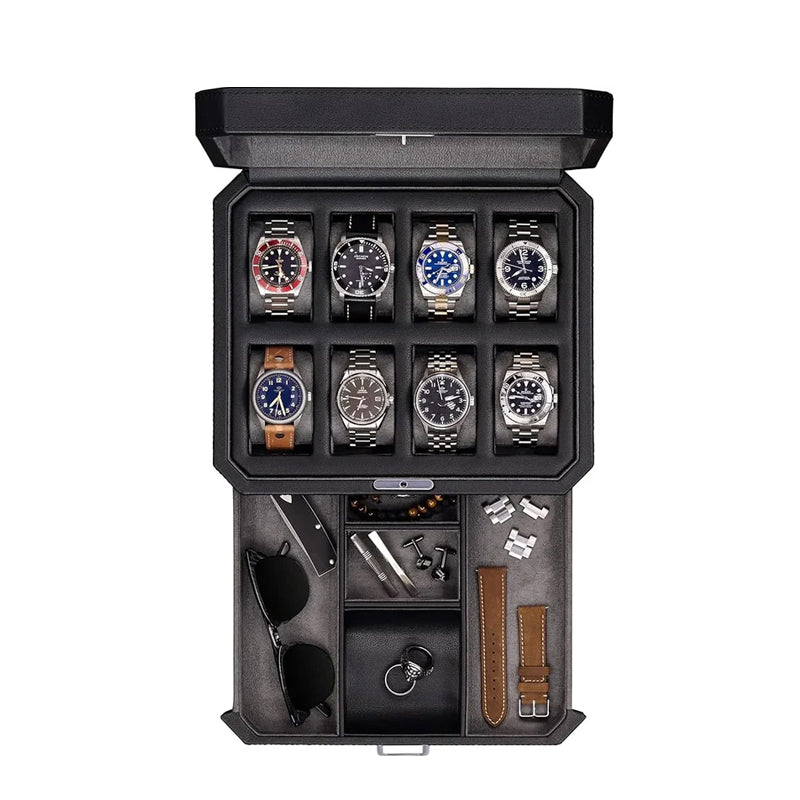 Vero Luxury Leather 8-Watch Box