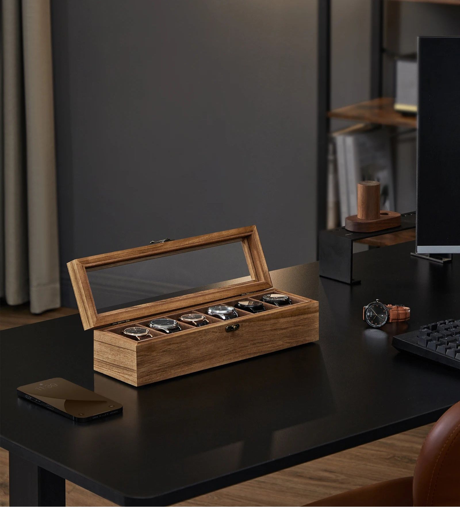 Snappo Walnut 6-Watch Box