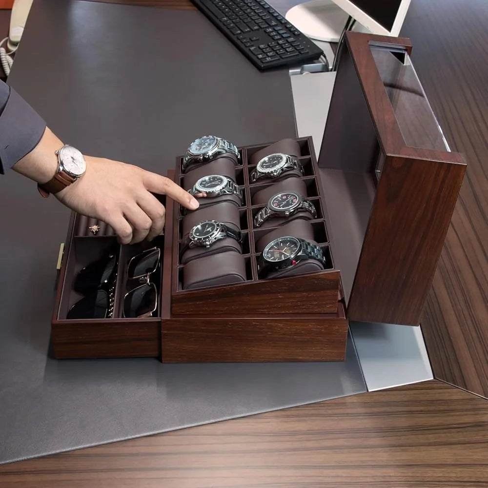 Krown Walnut 12-Watch Box