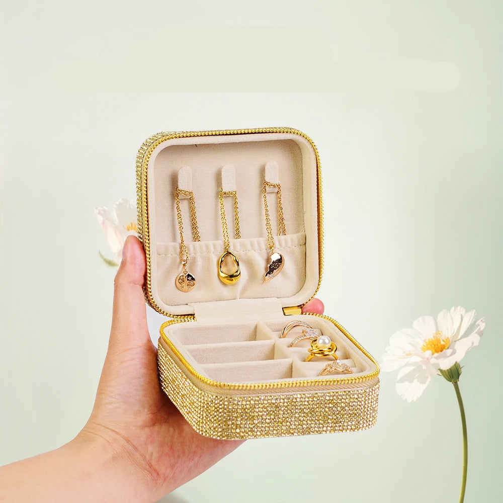 Gold Diamond Surface Jewelry Box