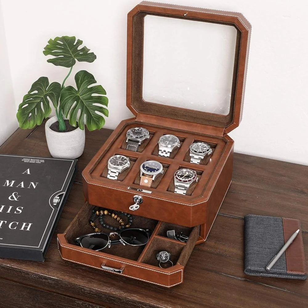 Flip Leather 6-Watch Box