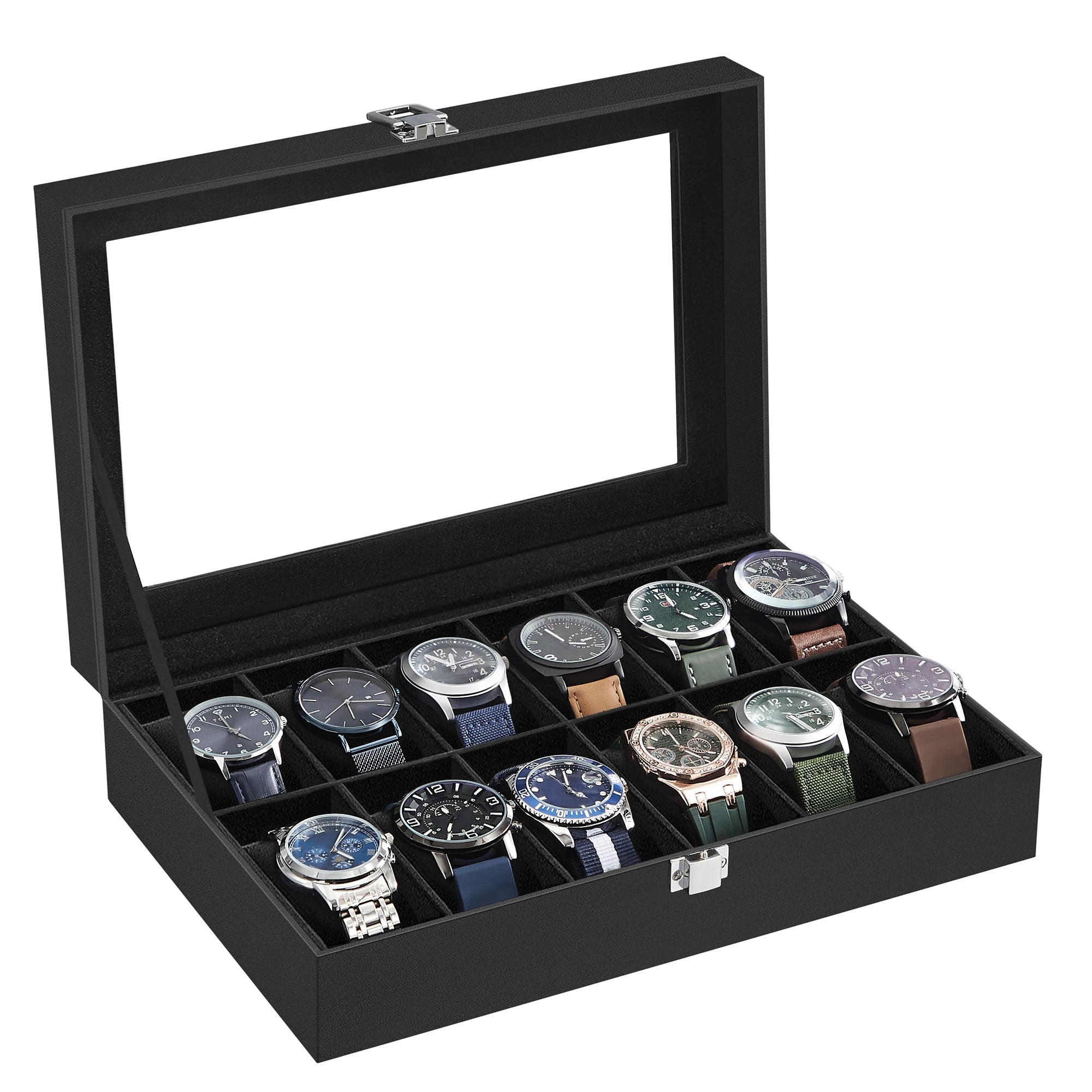 Prestor Black 12-Watch Box