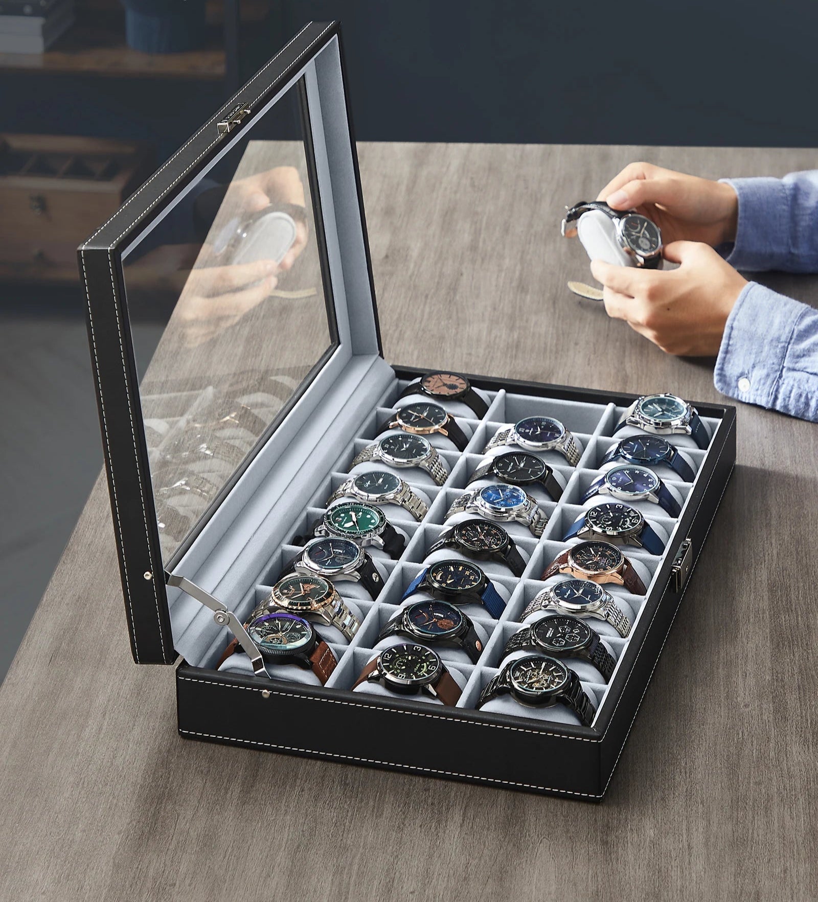 Legato Black 24-Watch Box