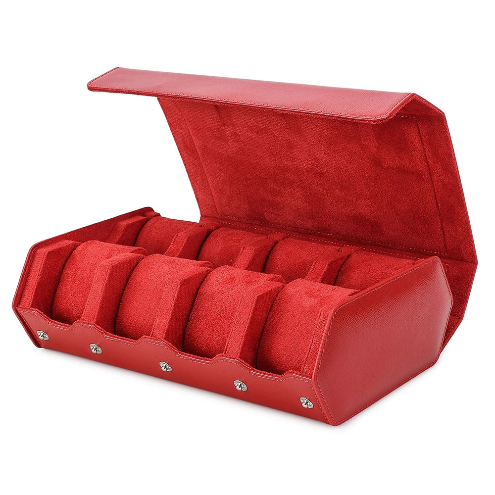 Hexagon Genuine Leather Watch Box