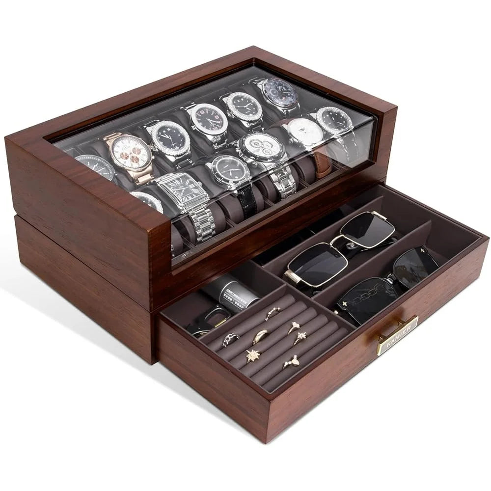 Krown Walnut 12-Watch Box