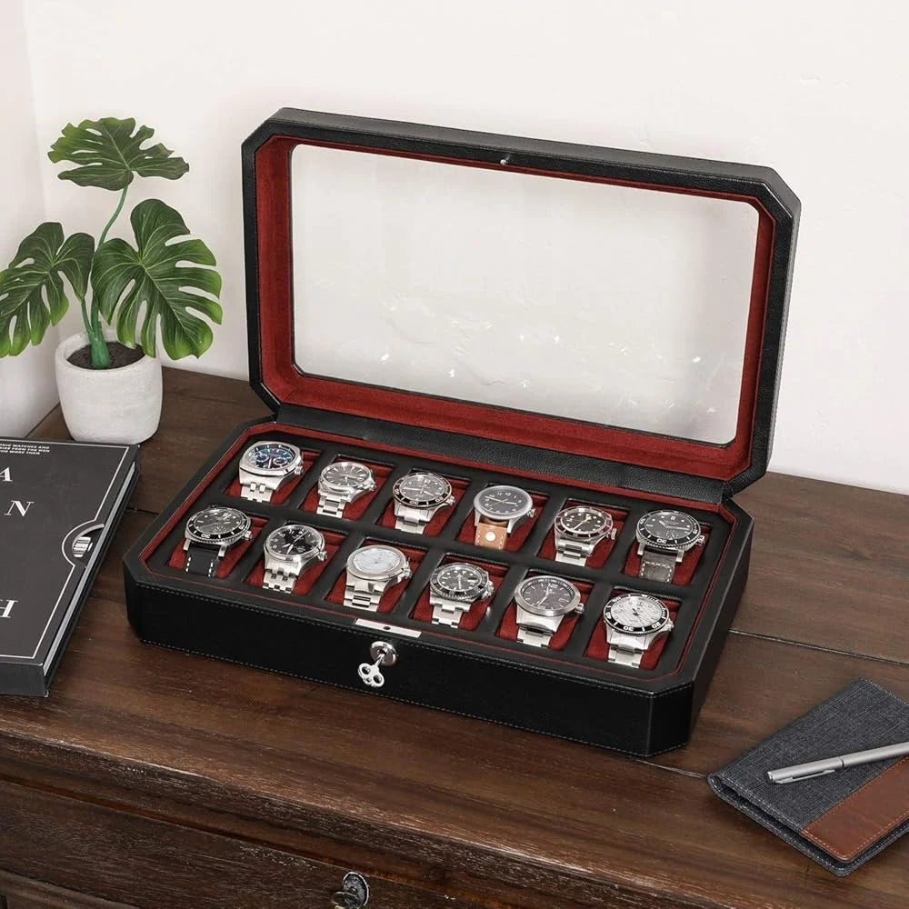 Tenoro Luxury Leather 12-Watch Box