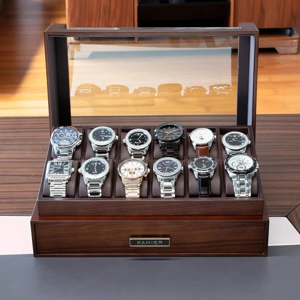 Krown Walnut 12-Watch Box