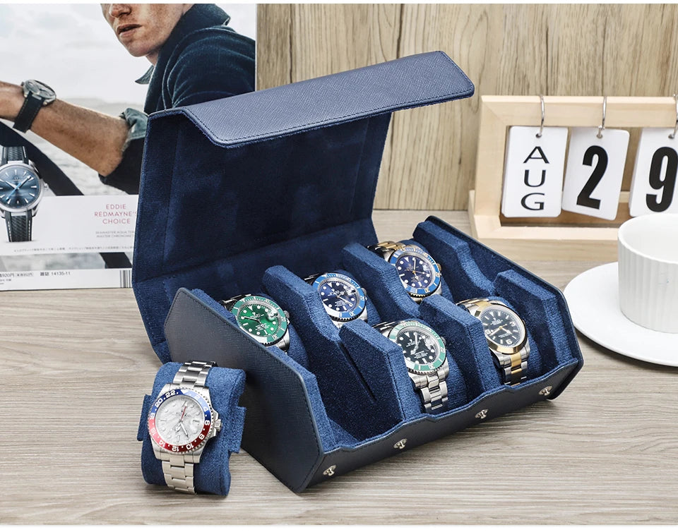 Hexagon Genuine Leather Watch Box