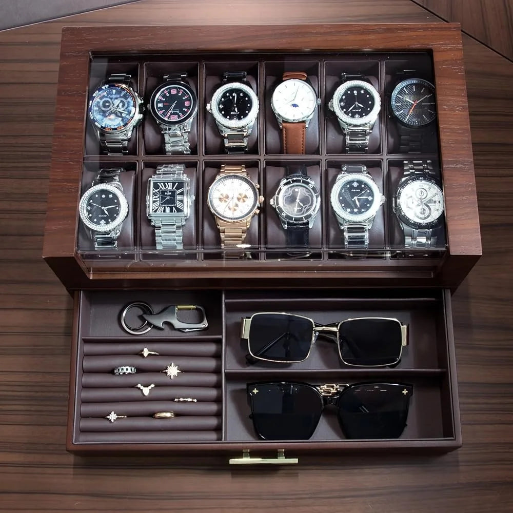 Krown Walnut 12-Watch Box