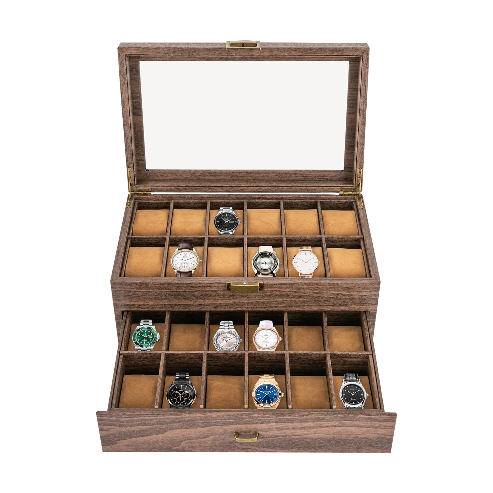 Luxor Brown 24-Watch Box