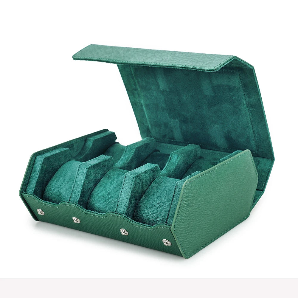 Hexagon Genuine Leather Watch Box