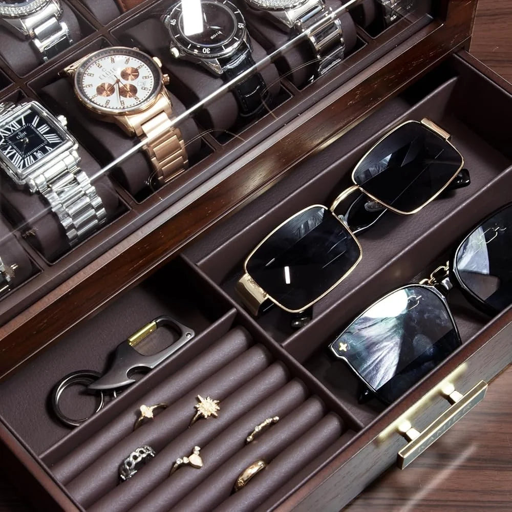Krown Walnut 12-Watch Box
