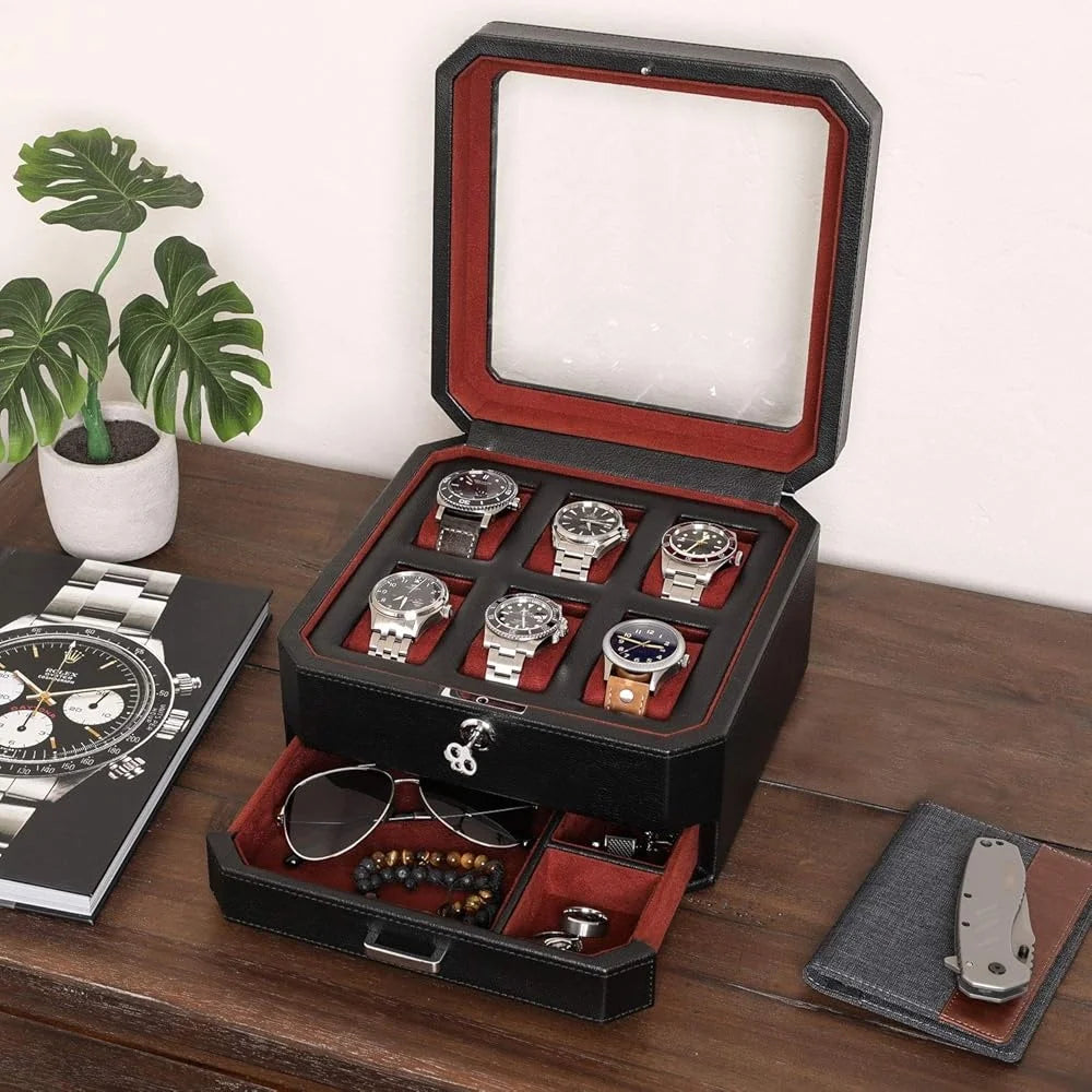 Linea Leather 6-Watch Box