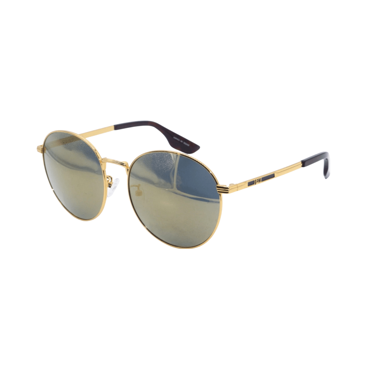 ALEXANDER MCQUEEN Gold Round Metal Women's Sunglasses MQ0058S - 30000762001 - WatchMatic