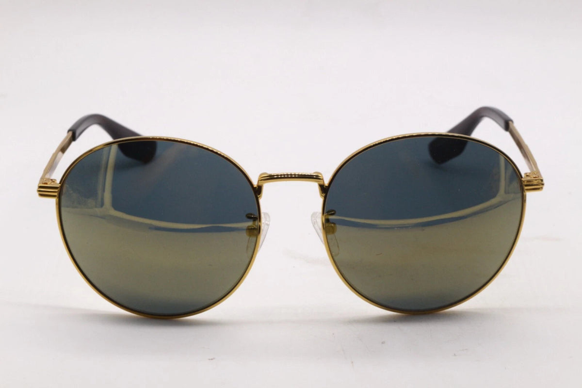 ALEXANDER MCQUEEN Gold Round Metal Women's Sunglasses MQ0058S - 30000762001 - WatchMatic