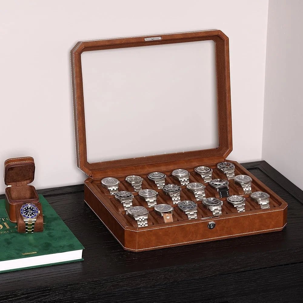 Baron Leather 18 - Watch Box - WatchMatic