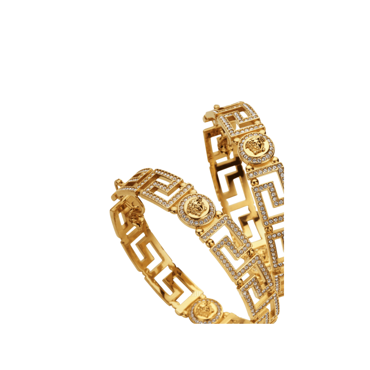 Crystal Medusa Greca Hoop Earrings - WatchMatic