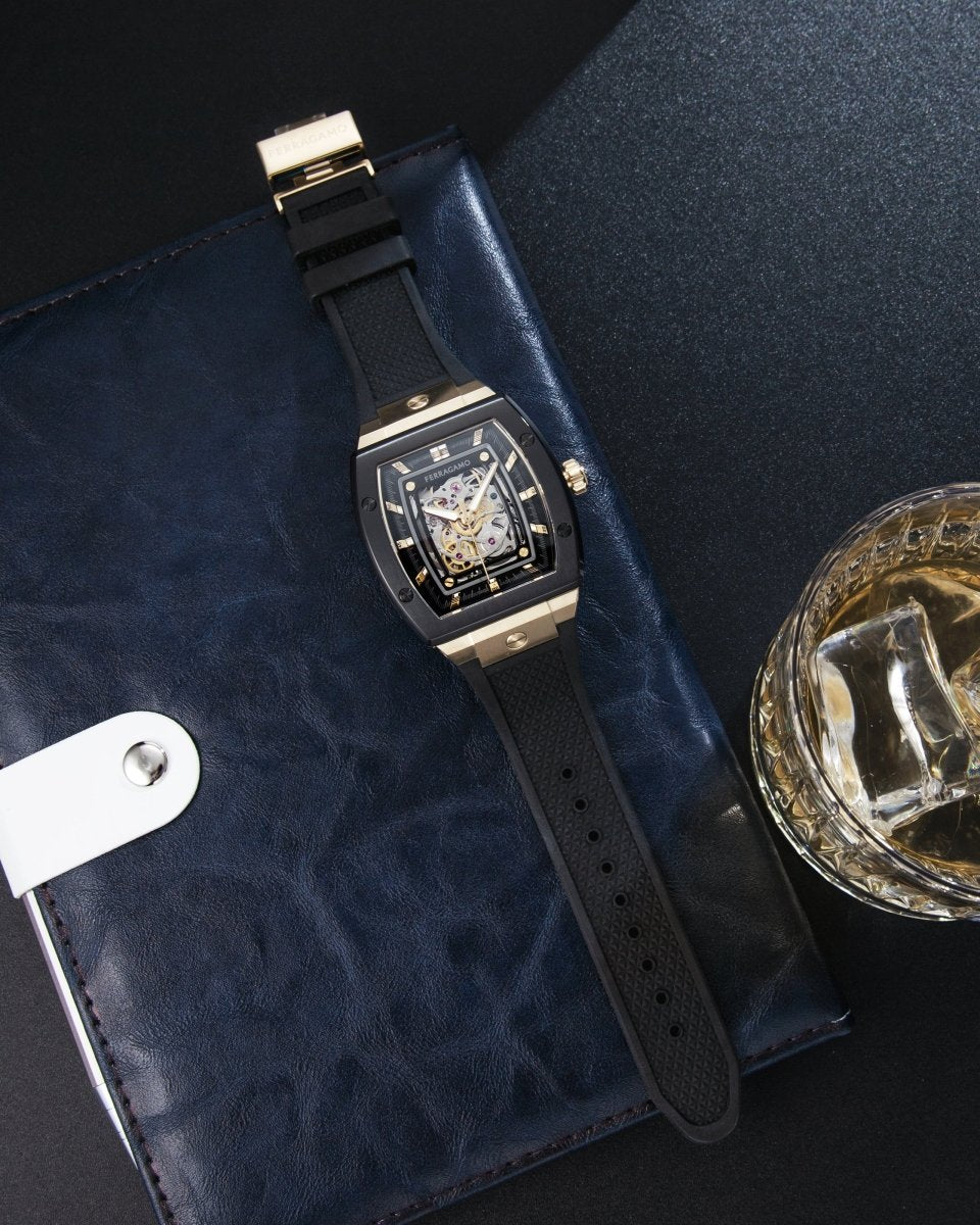FERRAGAMO F80 Tonneau Skeleton Men's Watch SFSU00324 - WatchMatic