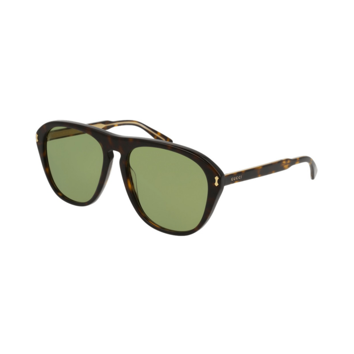 GUCCI Tortoise Green Pilot Men's Sunglasses GG0128S - 30001569001 - WatchMatic