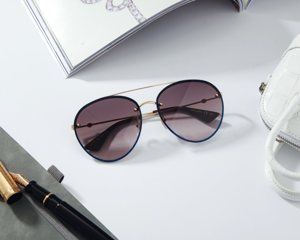 GUCCI Unisex Aviator Sunglasses GG0351S - 002 - WatchMatic