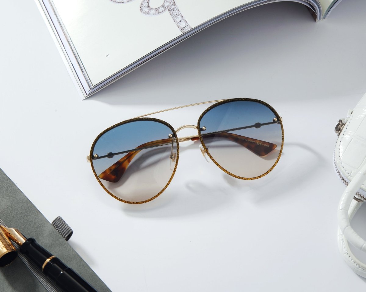 GUCCI Unisex Aviator Sunglasses GG0351S - 003 - WatchMatic