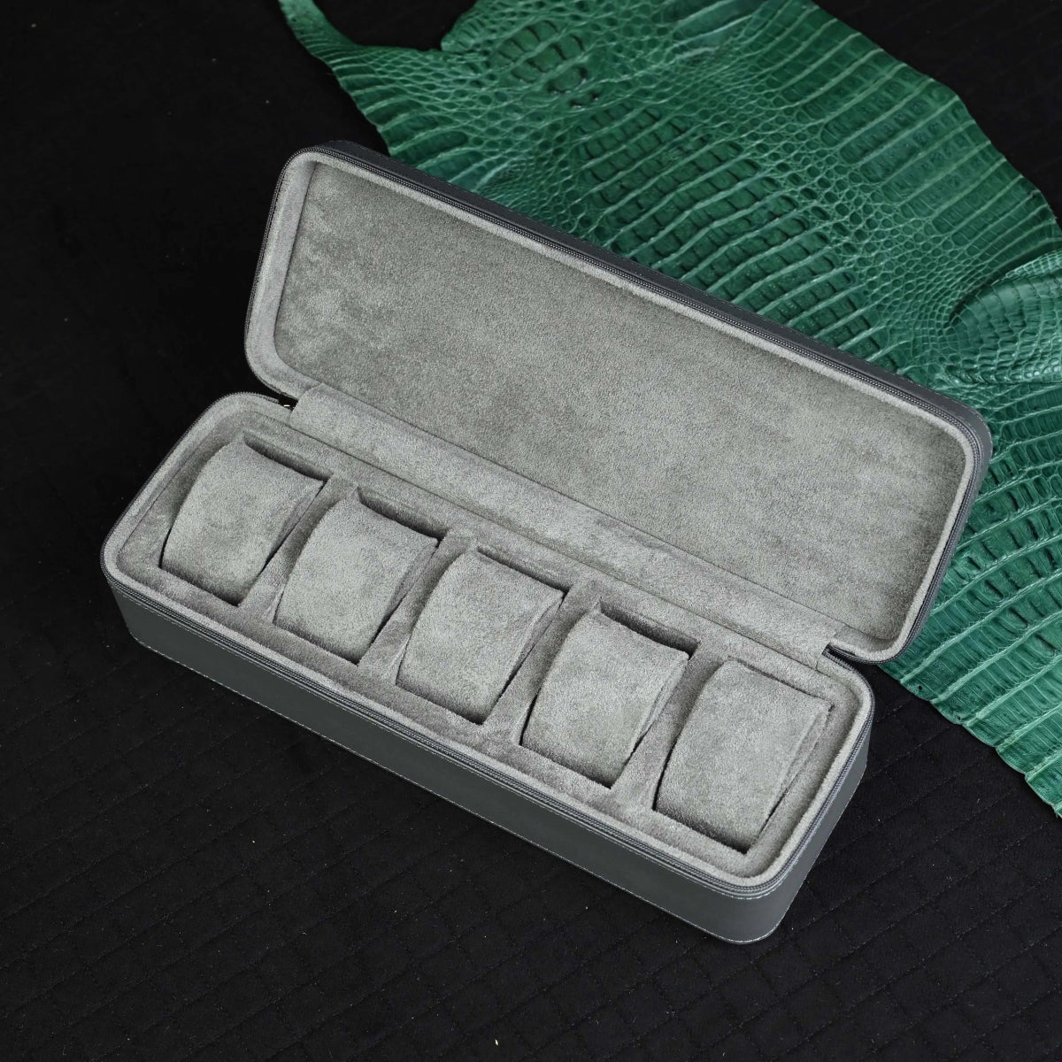Hexo Green Leather Watch Case - WatchMatic