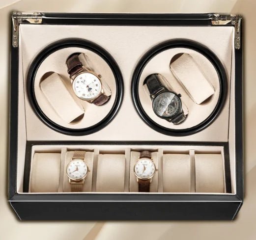 Nexa Wooden Quad Watch Winder - WatchMatic