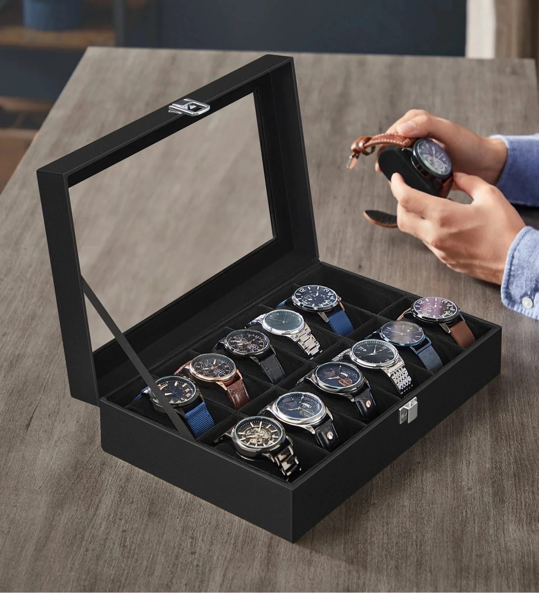 Prestor Black 12 - Watch Box - WatchMatic