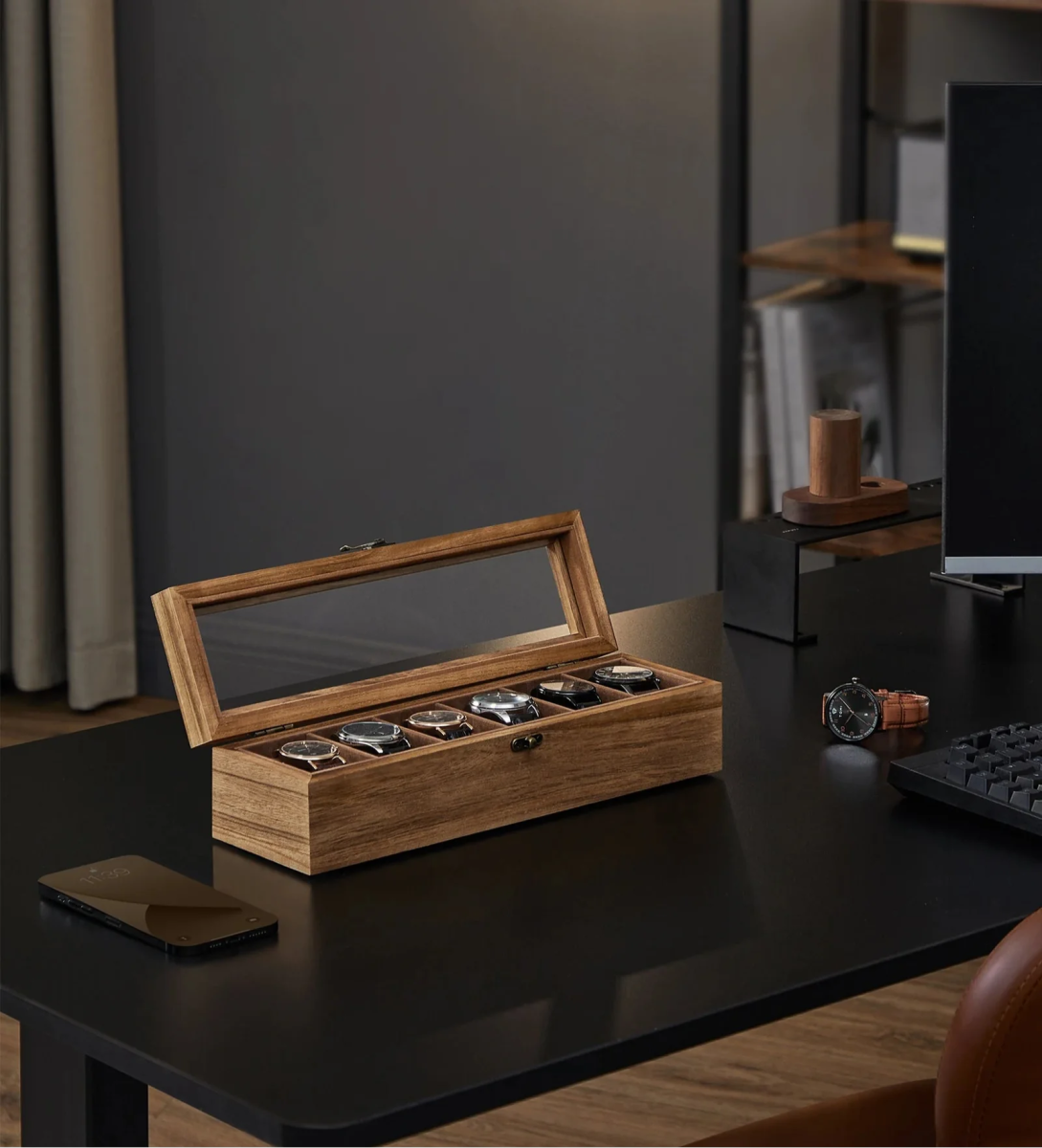 Snappo Walnut 6 - Watch Box - WatchMatic