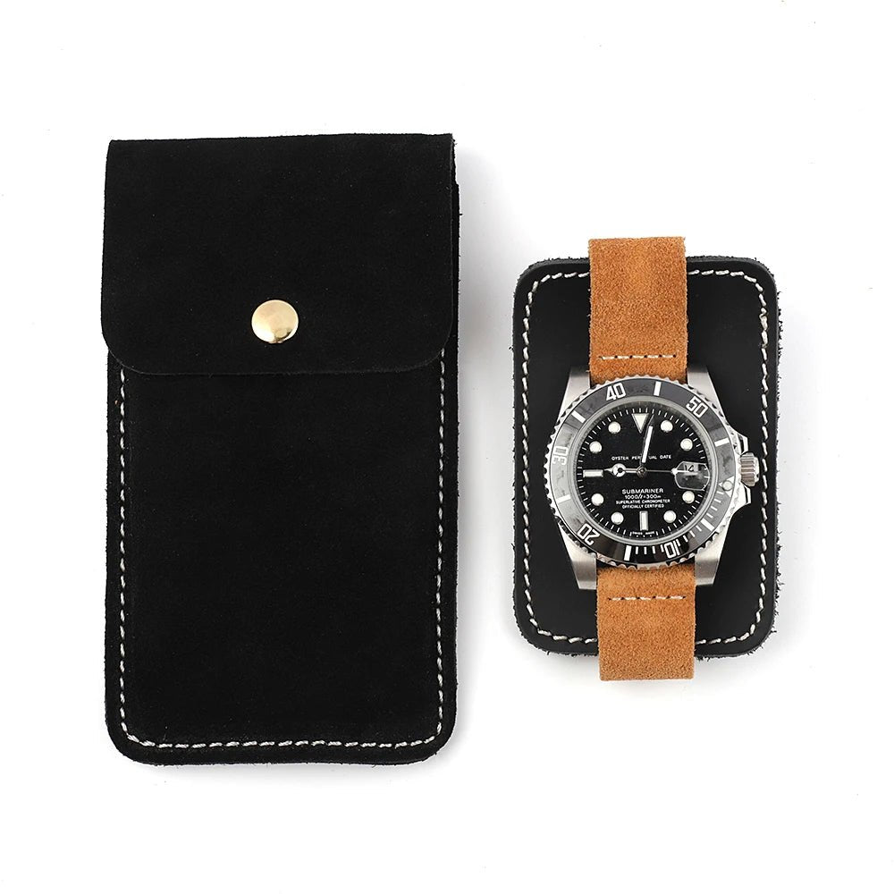 Velto Suede Leather Watch Pouch - WatchMatic
