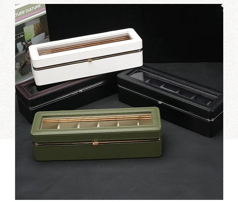 WATCHMATIC 6 - Slot Leather Watch Box 14:173carbon fiber pattern - WatchMatic