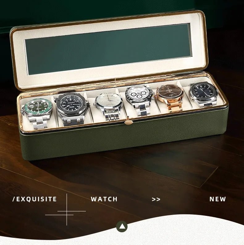 WATCHMATIC 6 - Slot Leather Watch Box 14:173carbon fiber pattern - WatchMatic
