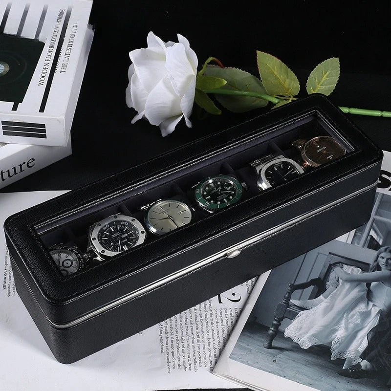 WATCHMATIC 6 - Slot Leather Watch Box 14:173carbon fiber pattern - WatchMatic