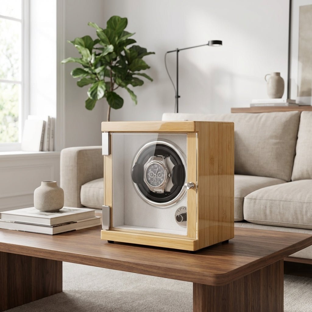 WATCHMATIC Bruno Beige Luxury Watch Winder 14:350686Beige-1;5:201452367Vertical type D - WatchMatic