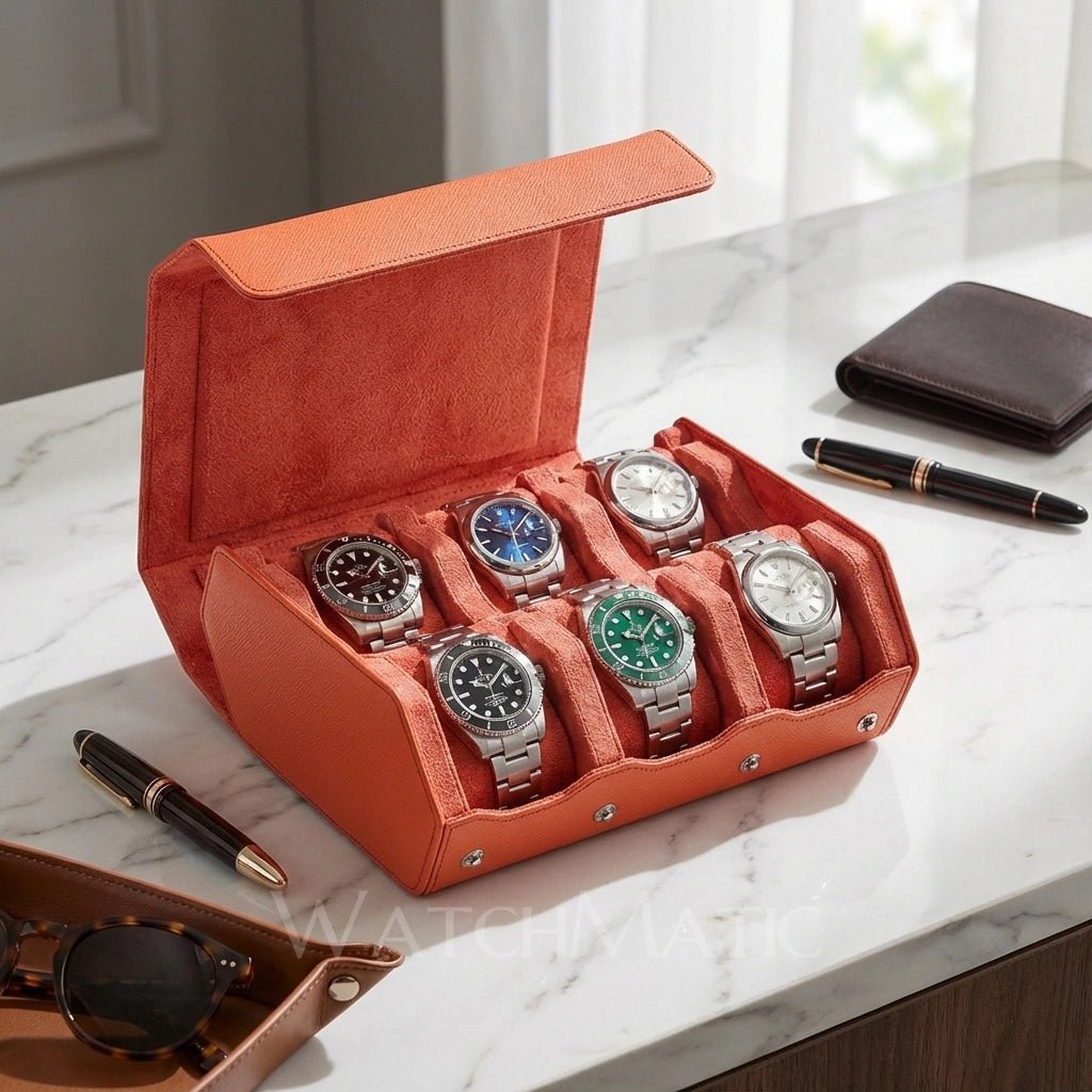 WATCHMATIC Hexagon Watch Box 14:350853blue-6slots - WatchMatic