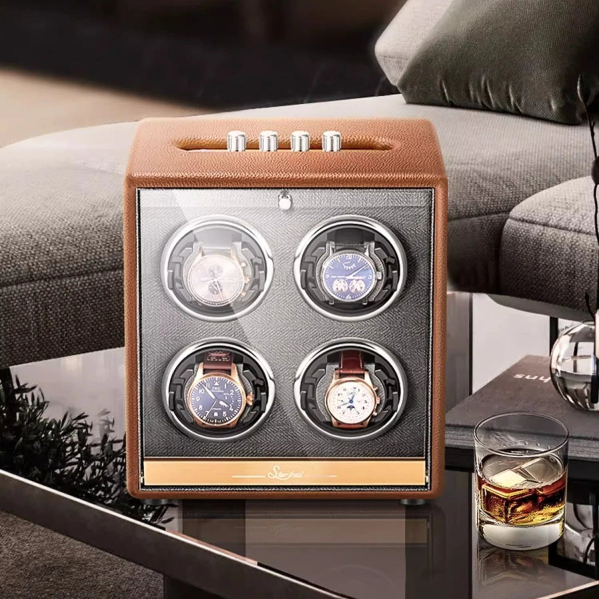 WATCHMATIC Nova Watch Winder 14:1752 watches brown - WatchMatic