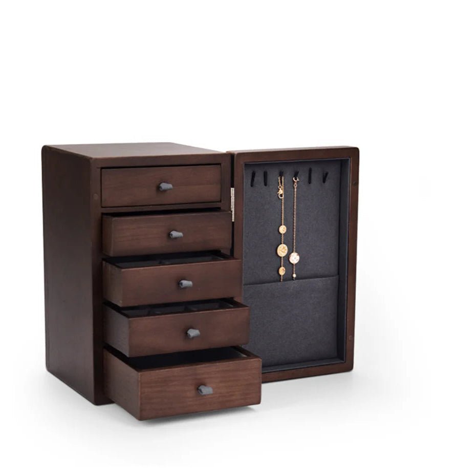 WatchMatic Solid Wood Jewelry Desktop Box 14:29Beige A - WatchMatic