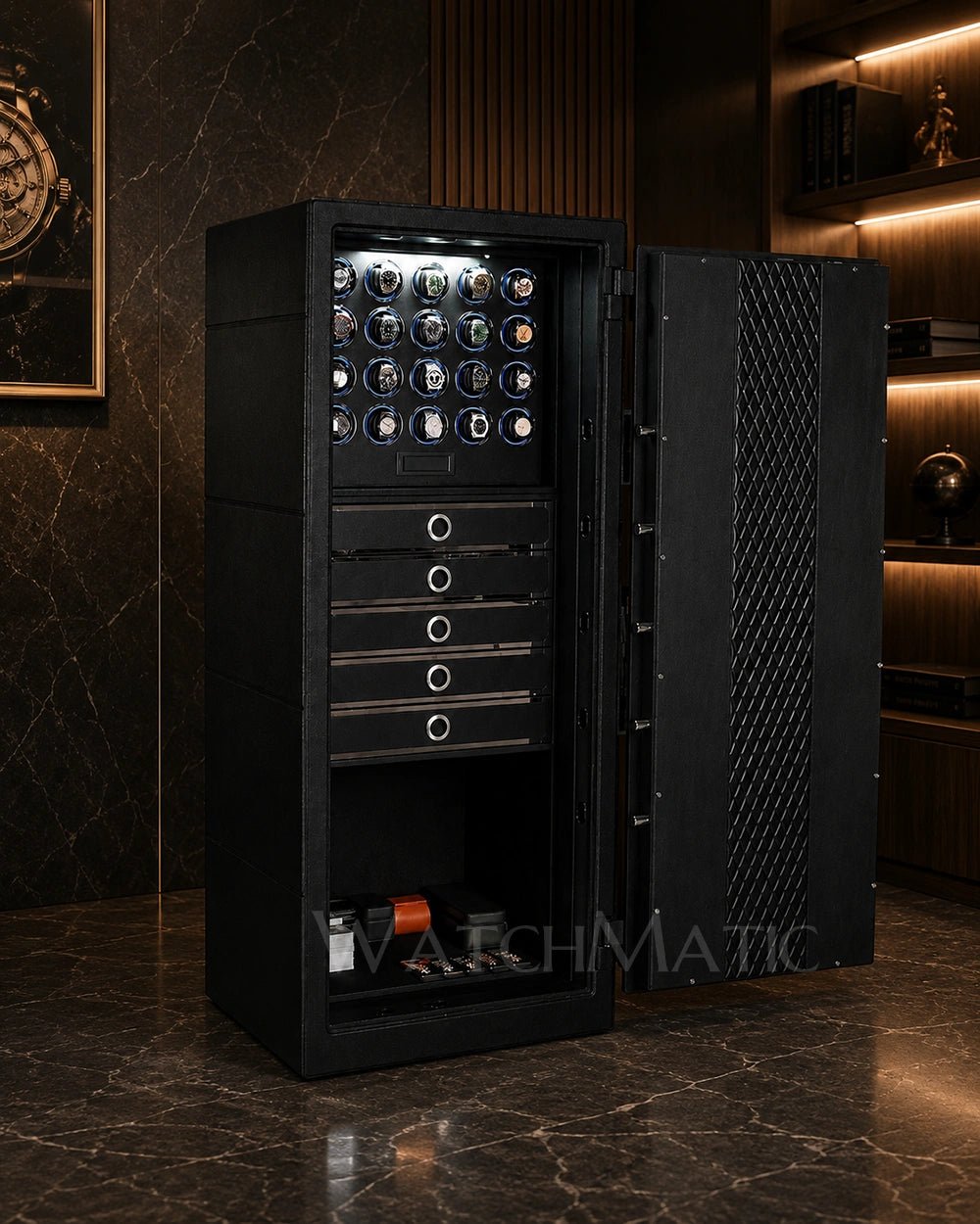 buy Titan Leather 20 Watch Winder Safe at WatchMatic with free shipping