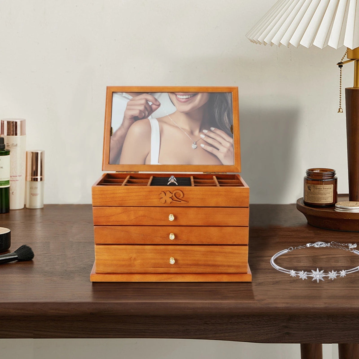 WATCHMATIC Vintage Wooden Jewelry Box 14:294 Tiers;200007763:201336106 - WatchMatic